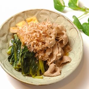 とのちゃまの作ってみた!投稿(【小松菜と豚肉のさっと煮】5分煮るだけ！じゅわっとおいしい♪)