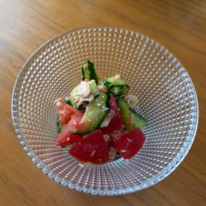 タカの作ってみた!投稿(おつまみ小鉢【トマトきゅうりのツナねぎ塩レモン】)