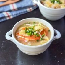 【野菜たっぷり♡糸コン入り中華風リボンスープ】節約/寒い日に