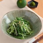 水菜のゆずこしょう和え。レンジで簡単！和風の副菜。