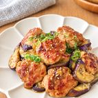 【豚こまボールとなすの甘酢照り】丸めてボリューム満点