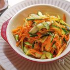 ポリポリ食感！にんじんとキュウリのさっぱりマリネサラダ