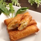 チーズとお豆の春巻き