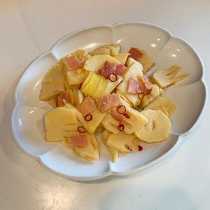 みわの作ってみた!投稿(パクパク止まらない美味しさ♩たけのこのペペロンチーノ)