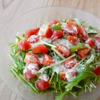 【水菜とトマトのサラダ】家にある材料で♪手作りドレッシング