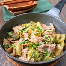 ワンパン10分！【豚肉と白菜のバターポン酢炒め】