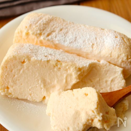 レンジで簡単!【とろける♩チーズケーキ】ヨーグルトでコスパ◎