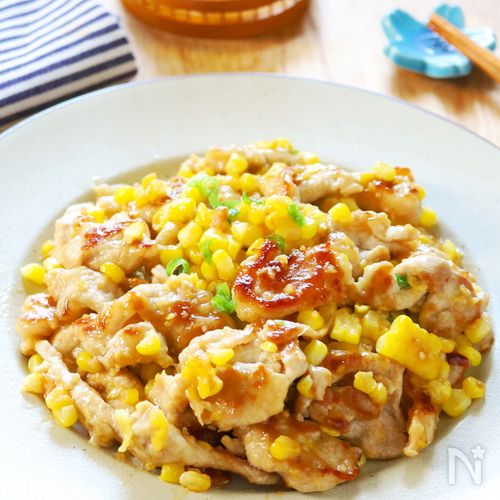 家族絶賛【豚こまととうもろこしの味噌バター炒め】箸がとまらん