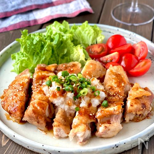 【とろみポン酢だれのおろしチキン竜田】揚げずにサクサク♪