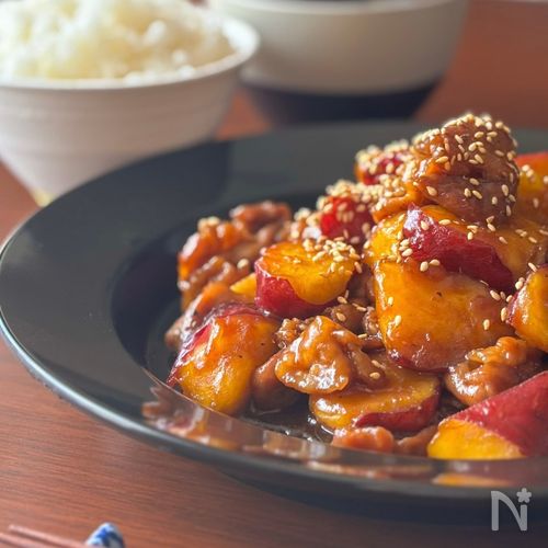 ほっこり美味しい😋バター香るさつまいも豚🍠🐷