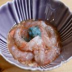 有頭甘海老のエビ味噌醤油和え