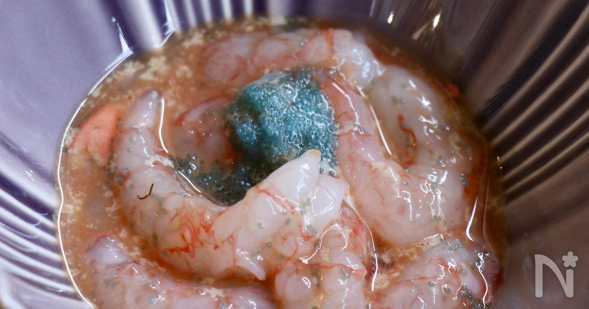 有頭甘海老のエビ味噌醤油和え