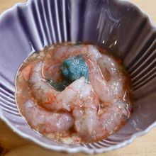 有頭甘海老のエビ味噌醤油和え