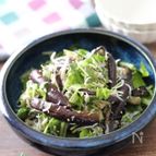 レンチン後和えるだけ♡なすと三つ葉のしらす旨塩ごまだれサラダ