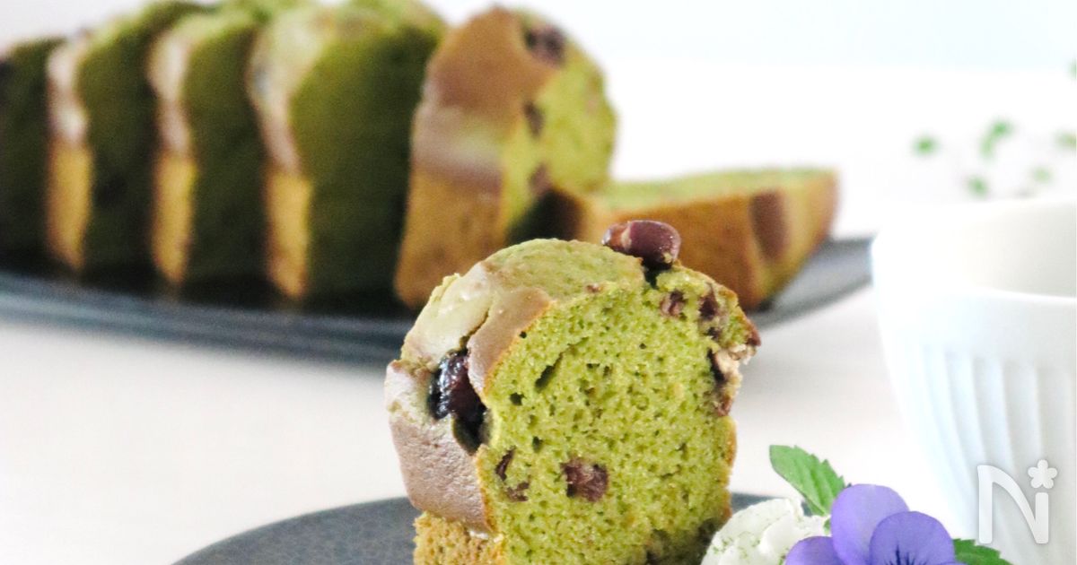 焼くまで5分！【米粉抹茶パウンドケーキ】簡単♪混ぜて焼くだけ