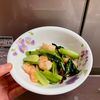 ケの作ってみた!投稿(小松菜とむきエビのペペロン炒め【#簡単#スピードおかず】)