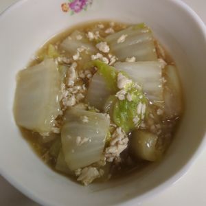 たりおの作ってみた!投稿(ごはんが止まらない白菜とひき肉の旨煮)