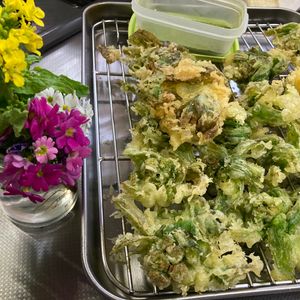 そら・ゆずの作ってみた!投稿(【カリッと天ぷらのコツ】花開く揚げ方＊ふきのとうの天ぷら)