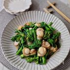 【菜の花とベビーホタテのからし炒め】春が来たら菜の花料理。
