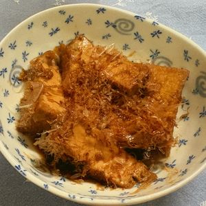 チョビの助の作ってみた!投稿(冷たくても美味しい「厚揚げのおかか煮」)