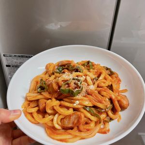 ケの作ってみた!投稿(パスタより美味しい!?『うどんナポリタン』ランチに最適♡)