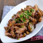 豚こまとなすのごまぽん炒め