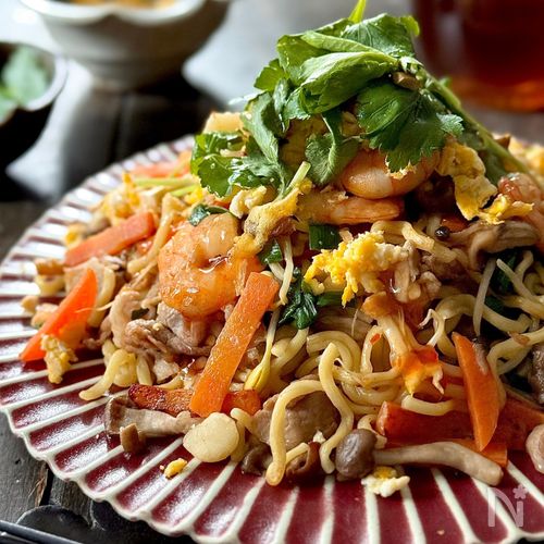 残り野菜で作る★パッタイ風焼きそば♬