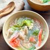 【鶏そぼろとレタスの春雨スープ】あっさりだしうま！