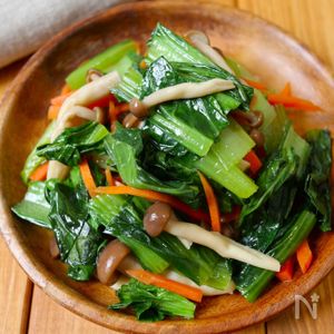 レンジで5分！【小松菜ときのこの胡麻油お浸し】栄養満点副菜♩