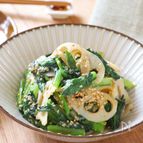ワンパンで簡単！【小松菜と蓮根のごま味噌炒め】ご飯が進む