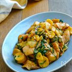 鶏肉とエリンギのにんにく紫蘇炒め