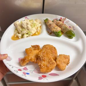 ケの作ってみた!投稿(油は大さじ2♪むね肉で作る♪『揚げない鶏唐の甘酢ごまあえ』)