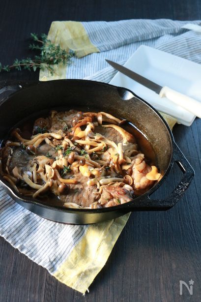 牛肉のきのこソース