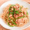 味が簡単に決まる!塩鮭とピーマンのパスタ