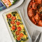 ほうれん草のチーズオープンオムレツ