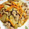 ひまわりの作ってみた!投稿(ごはんが進むあの味!『豚こま肉のきんぴら炒め』)