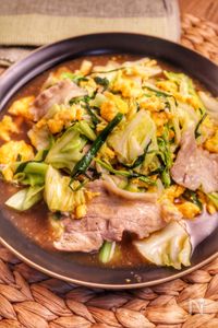 【業スー】豚肉と野菜の炒り卵あんかけ