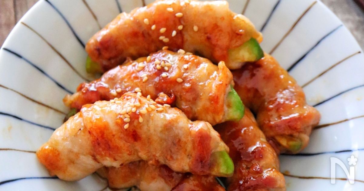 アボカドの肉巻き♩わさびソース！お弁当のおかずにも◎