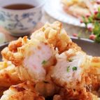 少量の油で簡単♡サクサク美味しい♪海老団子のアジサイ揚げ