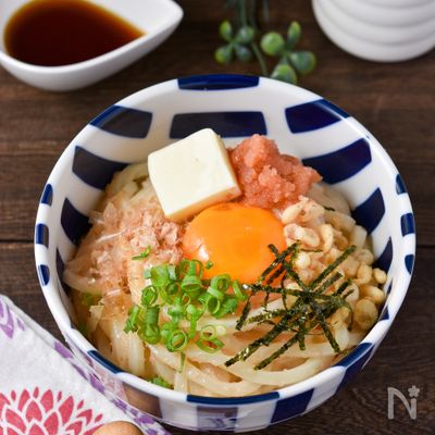 5分で完成♪コク旨うどん【明太釜たまバターうどん】