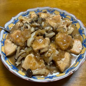 ティナの作ってみた!投稿(ワンパン10分！【鶏むね肉ときのこのオニオンソース炒め】)