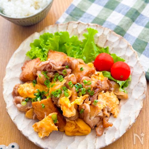 【厚揚げと豚たまのスタミナ炒め】こってり味で白米進む！