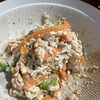 おかむーの作ってみた!投稿(ぜーんぶ♪レン・チン豆苗と人参と鳥ささみの絹ごし豆腐和え)