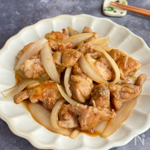 鶏もも肉と新玉ねぎのしょうが照り焼き