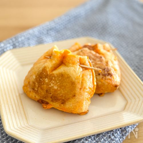 パリッと香ばしい納豆卵の油揚げ包み