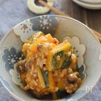 電子レンジで作る。簡単＆激ウマ　【かぼちゃピリ辛そぼろあん】
