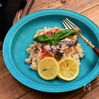 相性抜群！アジとレモン「アジとレモンのトマト釜飯」
