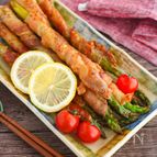 アスパラの肉巻きレモン醤油炒め【夏に合う♪さっぱり味付け】