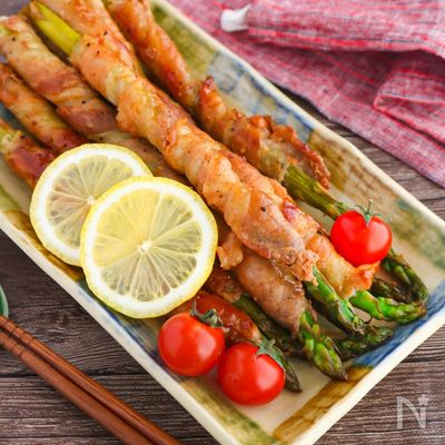 アスパラの肉巻きレモン醤油炒め【夏に合う♪さっぱり味付け】