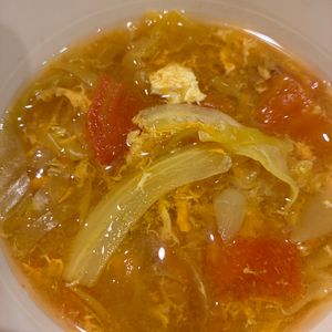 イトマルの作ってみた!投稿(野菜たっぷり！＊カレー風味の卵スープ＊)